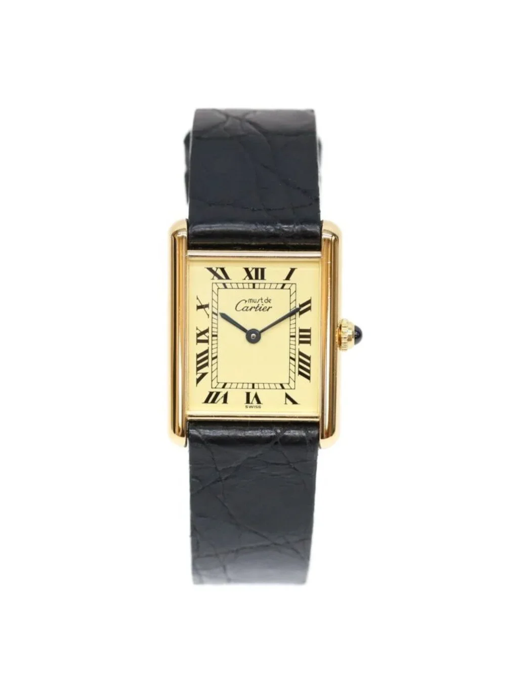 Cartier Must Tank LM Vermeil Ivory Dial Leather